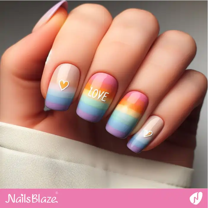 Gradient LGBTQ Love Nail Design | Pride | LGBTQIA2S+ Nails - NB2096
